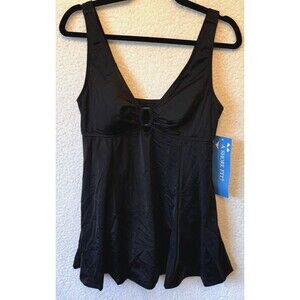 A SHORE FIT!  WOMEN'S BLACK ONE-PIECE BATHING SUIT Swim Dress